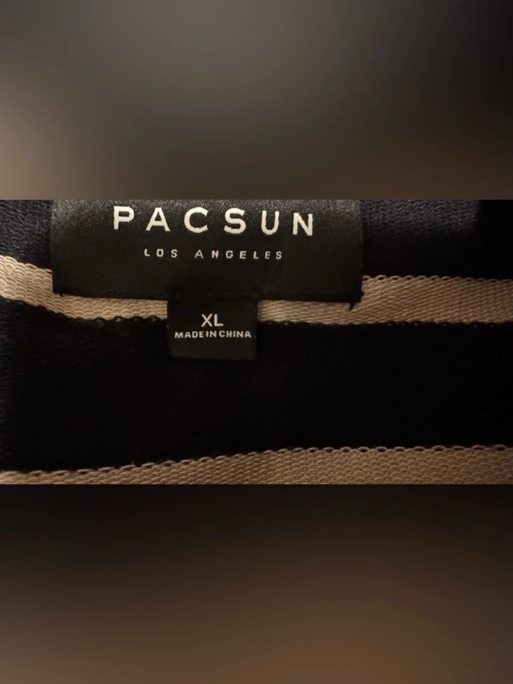 PacSun Black & Tan Striped Hooded Size- XL - Picture 6 of 10